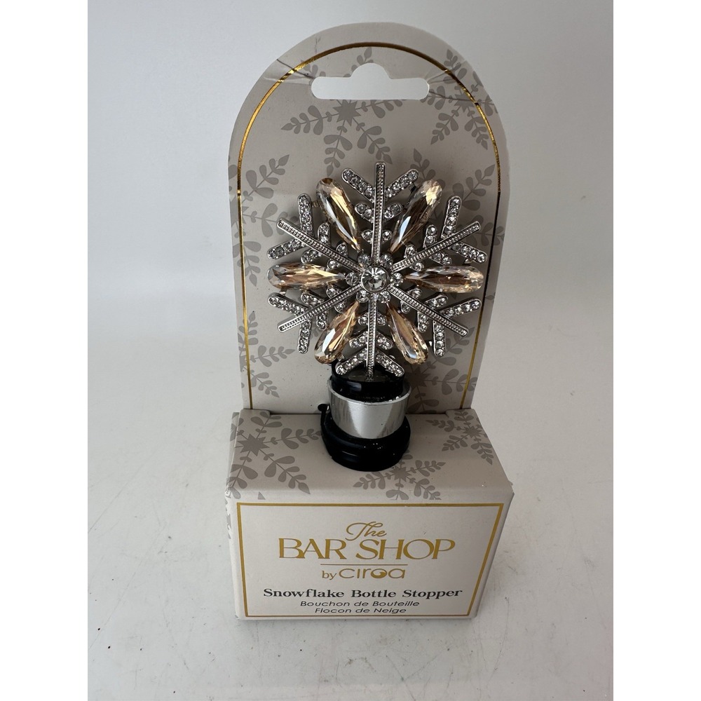 Ciroa Bar Shop Jeweled Snowflake Bottle Stopper Rhinestone Christmas New